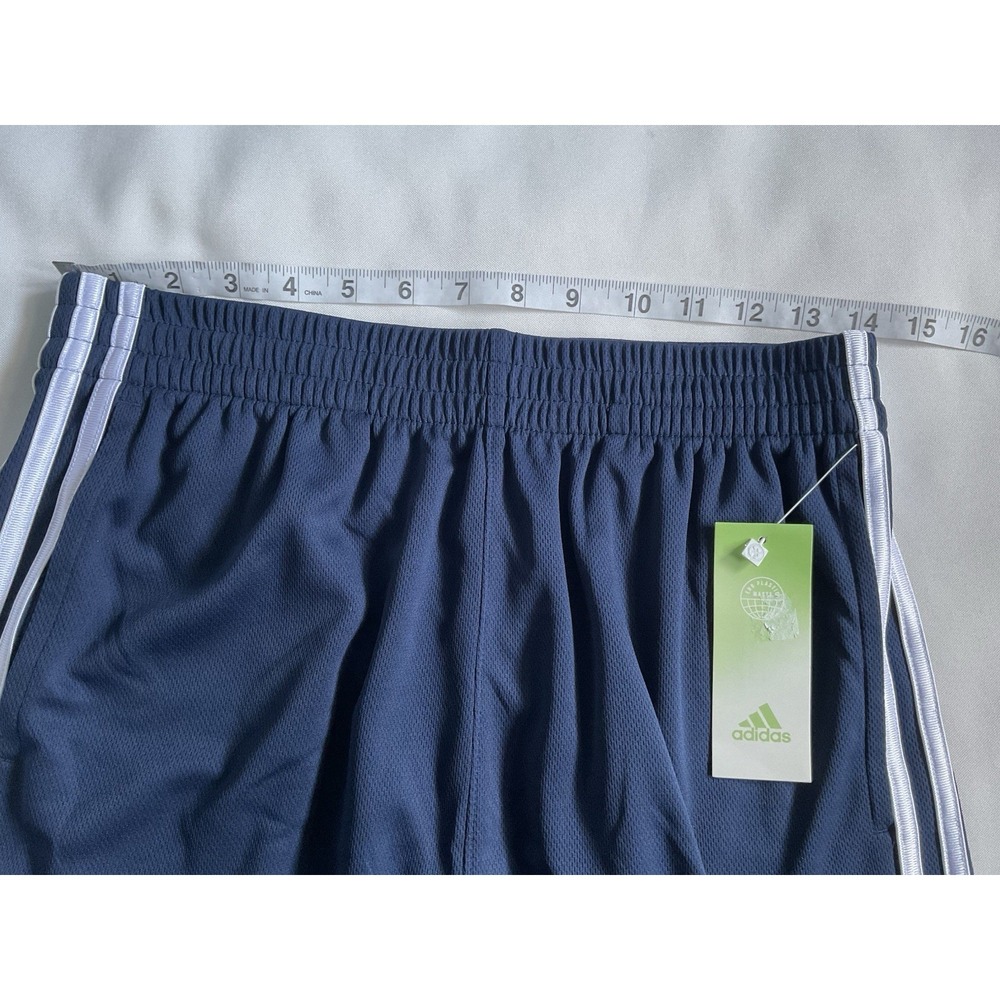 Adidas Classic 3S Youth Shorts Elastic Waistband Color Collegiate Navy Size XL - Picture 3 of 6